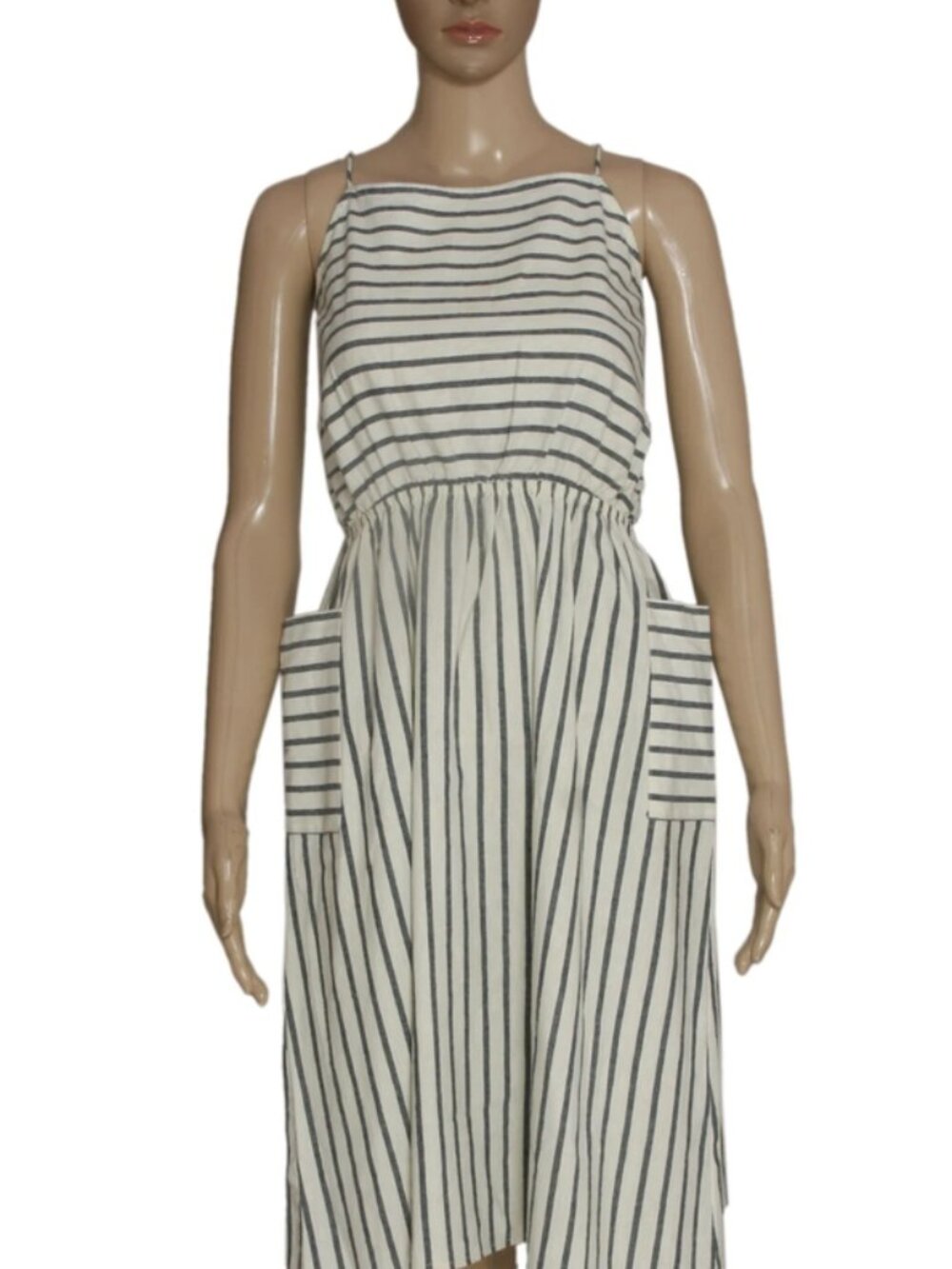 Free People Striped Printed Cross Tie Back Casual Tunic Dress XS